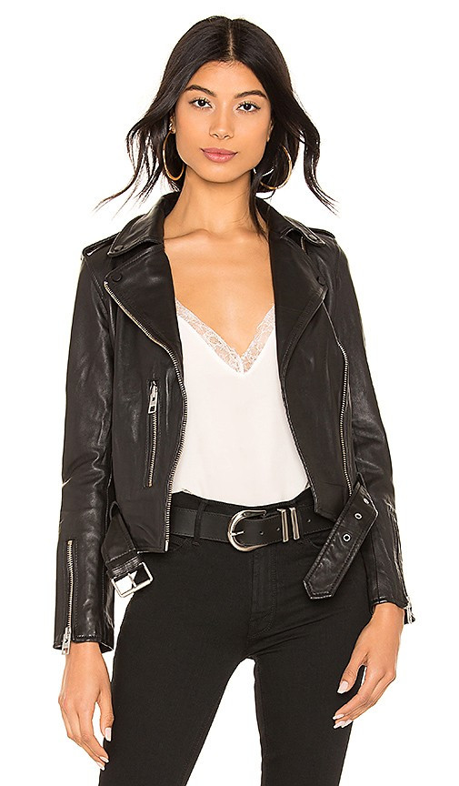 ALLSAINTS Balfern Leather Biker Jacket in Black. - size 6 | Revolve Clothing (Global)