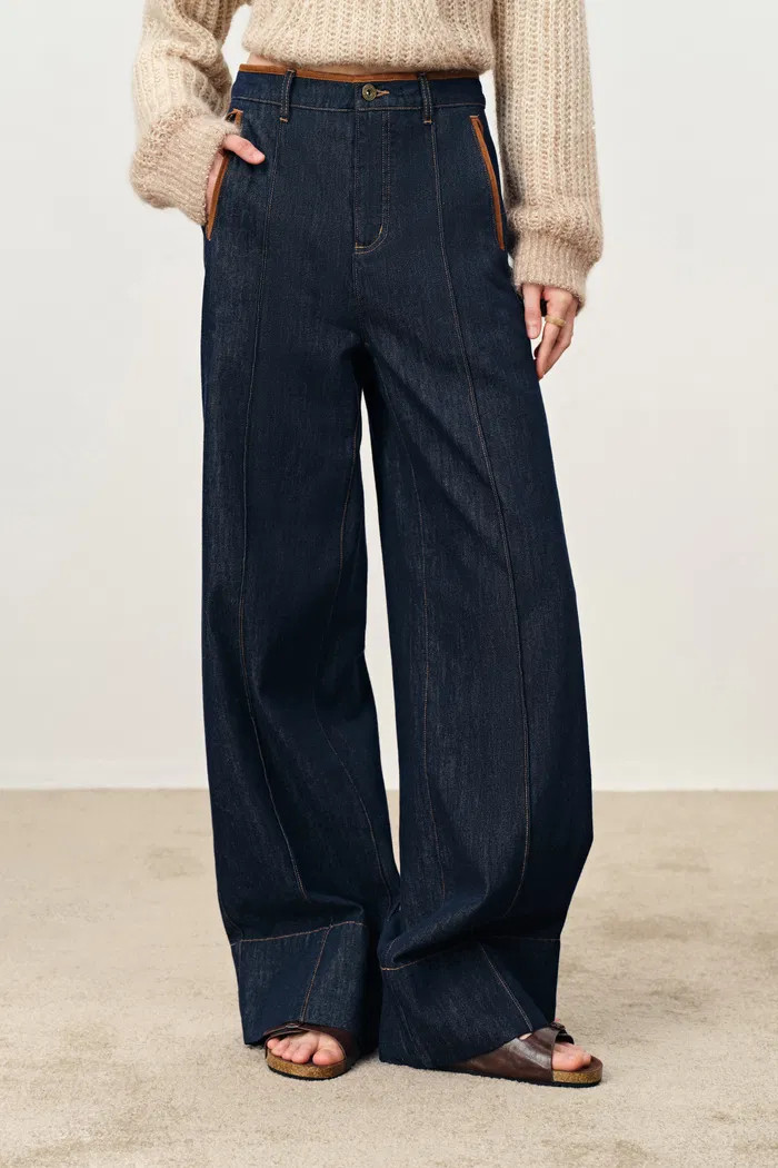 Liberty Two-Tone Zip-Pocket Jeans in Cotton Denim | Fabrique