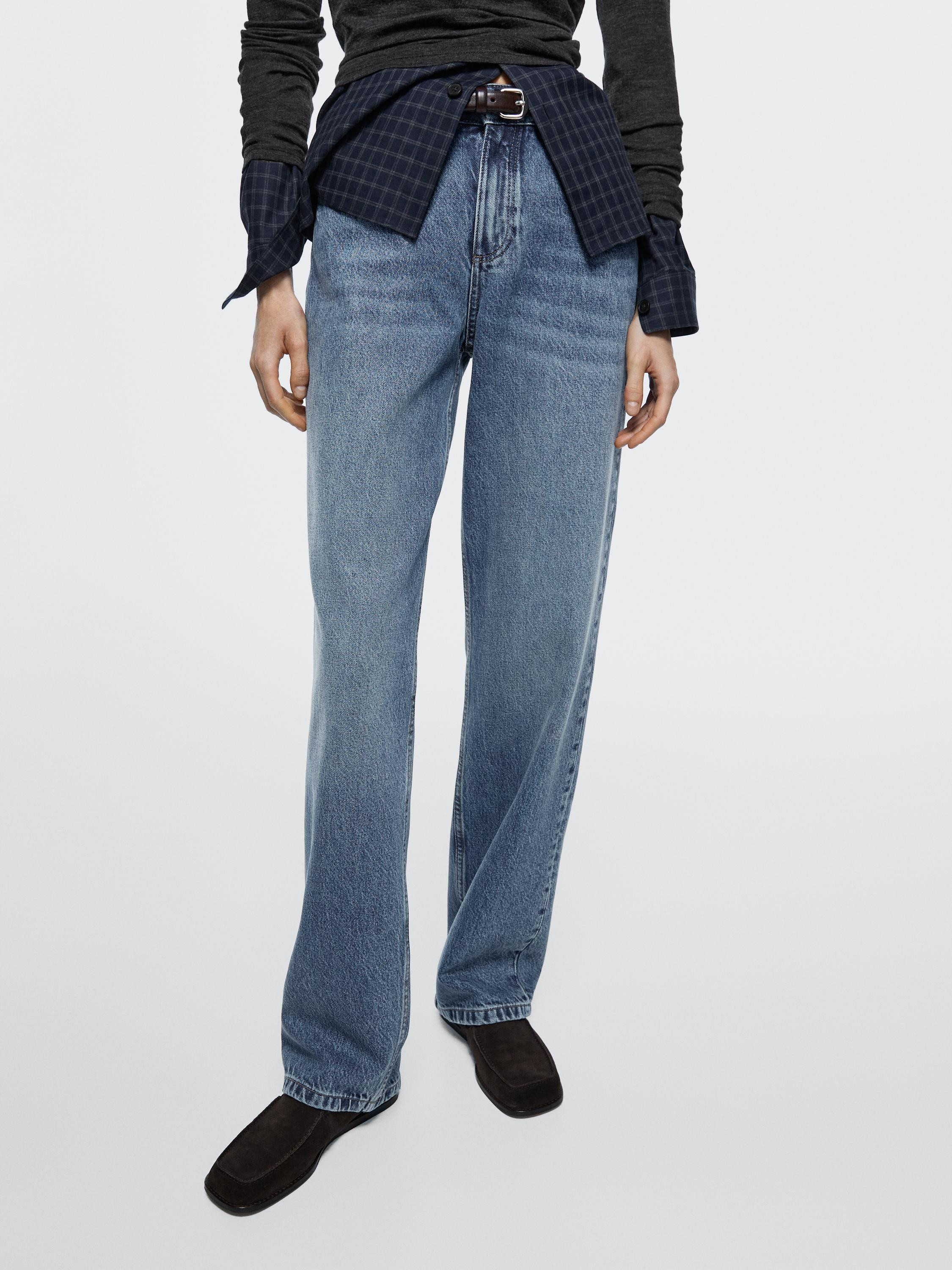 Mid-rise straight-leg jeans | Massimo Dutti UK