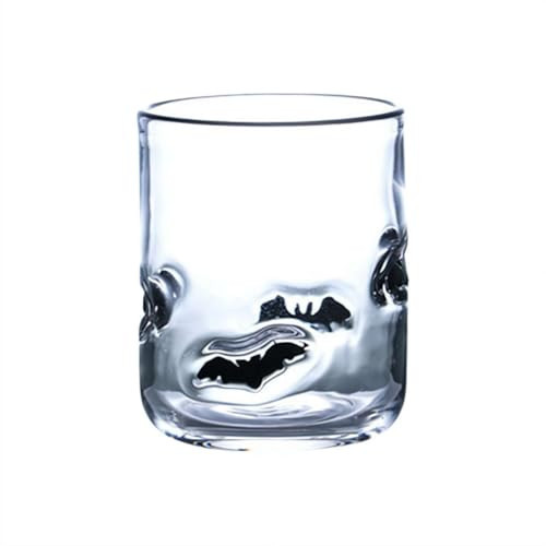 Halloween Icon Glass Cups,Bat Icon Juice Glass,Halloween Themed Stemless Wine Glasses,Spooky Cute Double Old Fashioned IconHand Blown Drinking Cups for HalloweenThanksgiving Day Party Decor | Amazon (US)