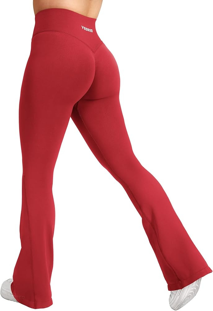 YEOREO Workout Mini Flare Leggings for Women Hidden Scrunch High Waisted Seamless Gym Leggings Br... | Amazon (US)