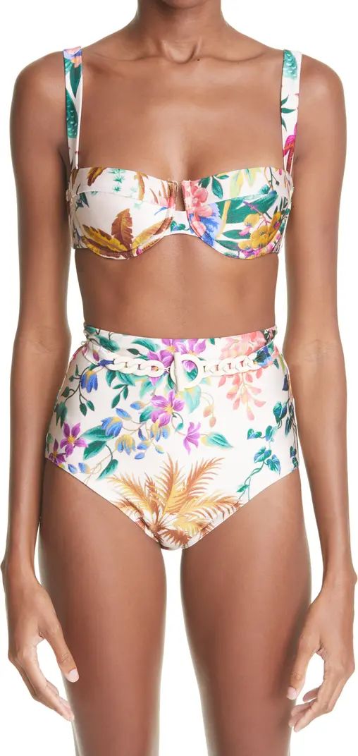Tropicana Floral High Waist Bikini Bottoms | Nordstrom