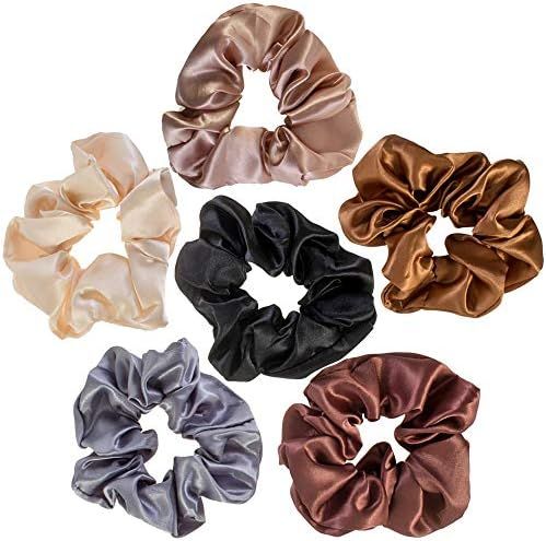 VAGA Cute Scrunchies For Hair 6 Colors Set, Our Hair Scrunchies Hair Elastics Ponytail Holder Pac... | Amazon (US)