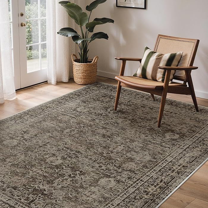 GENIMO 6x9 Area Rug Machine Washable Boho Rug for Living Room,Ultra-Thin Low Pile Carpet,Lightwei... | Amazon (US)