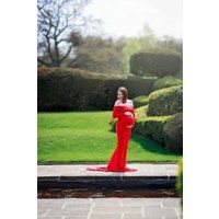 scarlett maternity gown. maternity dress, red maternity dress, red gown, photography  prop, baby shower, photo prop, mummy to be, UK seller | Etsy (UK)