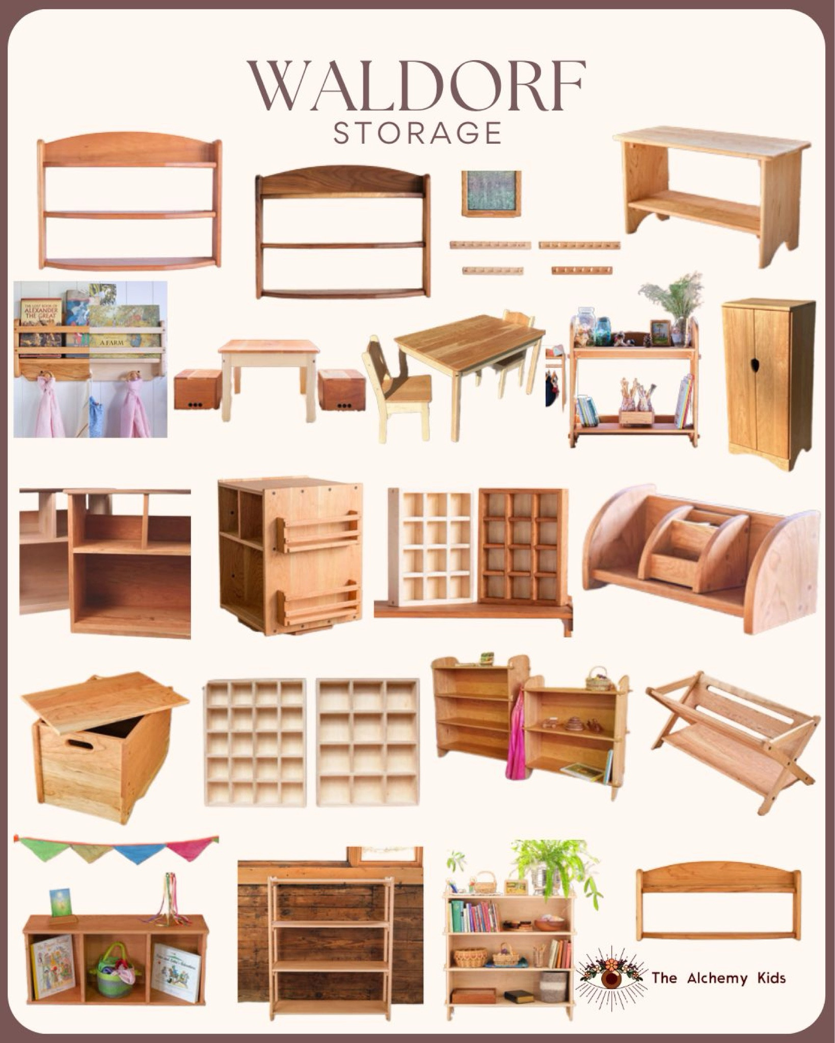 This Waldorf-inspired storage collection showcases a beautiful selection of natural wood shelving, cubbies, and organizers that align with the minimalist, Waldorf and Montessori education approaches. 🌿

The designs focus on simplicity, functionality, and accessibility for children, promoting independent learning and organization. 📖📚

Perfect for homeschooling spaces, playrooms, and classrooms, these storage solutions encourage a warm, nature-inspired environment while keeping materials neatly arranged. ✨

#WaldorfStorage #MontessoriHome #NaturalWood #IntentionalLiving #MinimalistStorage #HandmadeFurniture #PlayroomInspo #HomeschoolOrganization

#LTKKids #LTKHome