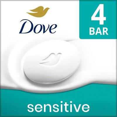 Dove Beauty Sensitive Skin Moisturizing Fragrance-Free Beauty Bar Soap - 4pk/3.75oz each | Target