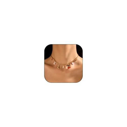 Western Charm Necklace Initial Necklaces for Women Cowgirl Outfits Western Jewelry Letter Pendant Women Cowboy Cowgirl Boots Hats Cherry Charms Country Concert Outfits | Amazon (US)
