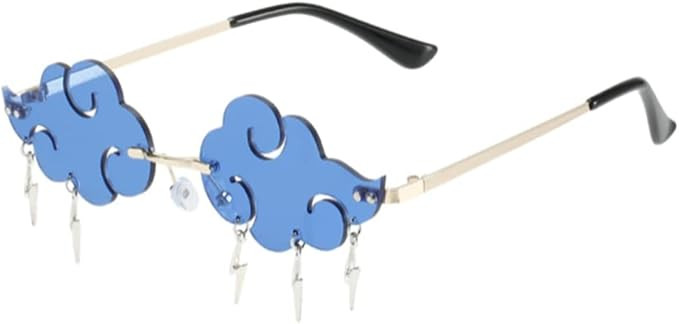 ENTHYI Cloud lightning Sunglasses Women Rimless Cloud Glasses Men 90s Disco Party Eyewear | Amazon (US)