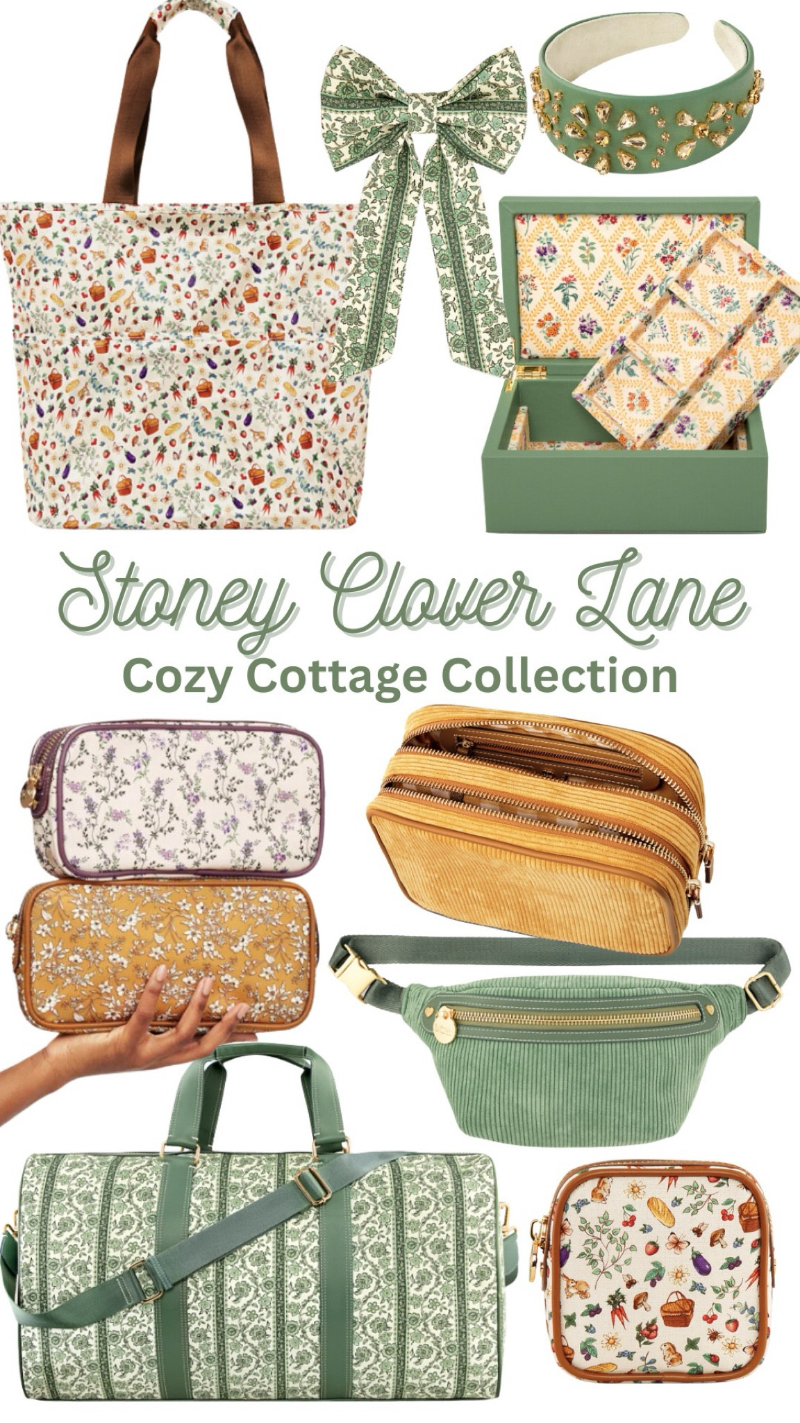 Stoney Clover Lane Cozy Cottage Collection 🍄🐰🌱 cottagecore aesthetic, travel bags, belt bag, travel pouch, jewelry box, tote bag 

#LTKitbag #LTKSeasonal #LTKtravel