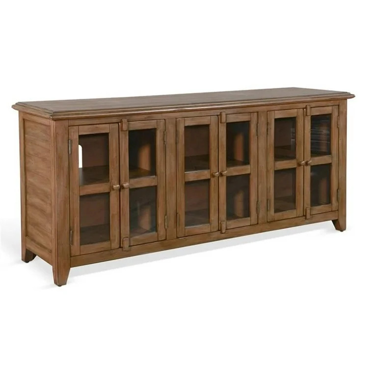 Pemberly Row Doe Valley 70" Transitional Wood TV Cabinet in Taupe Brown | Walmart (US)