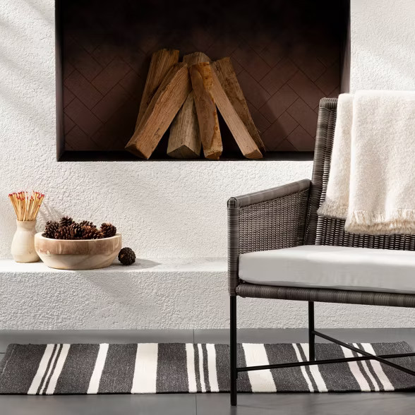 Outdoor Rug Black Stripe - Threshold™ Designed with Studio McGee | Target