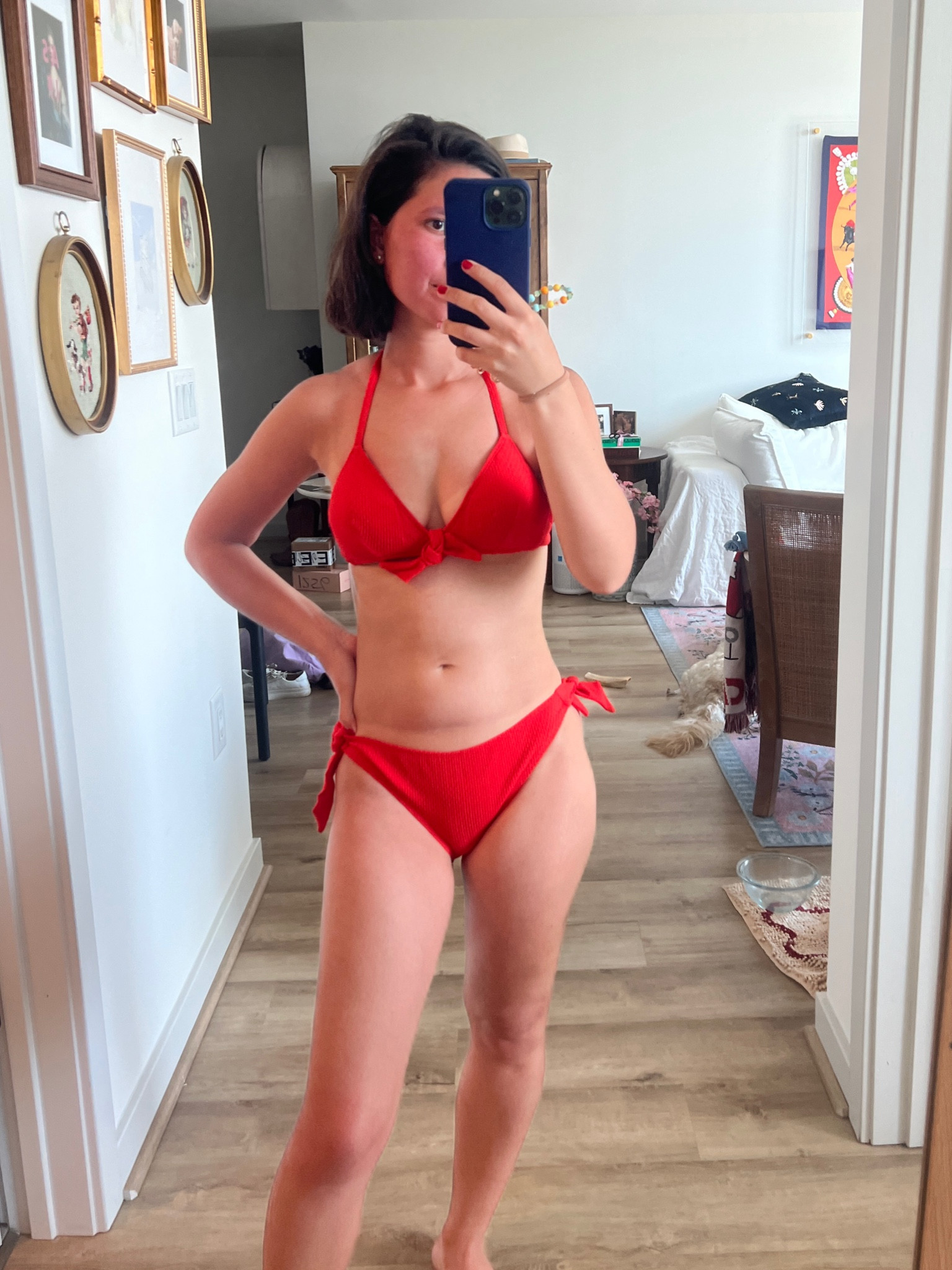 Top size 2
Bottoms size 2

NOTE. Sezane issued a statement saying that this swimsuit csn become translucent when wet. If you bought it the credit will automatically appear in your account  
Sezane swim, red bikini, red two piece 


#LTKStyleTip #LTKActive #LTKFindsUnder100
