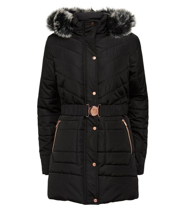 Blue Vanilla Black Quilted Longline Puffer Jacket | New Look | New Look (UK)