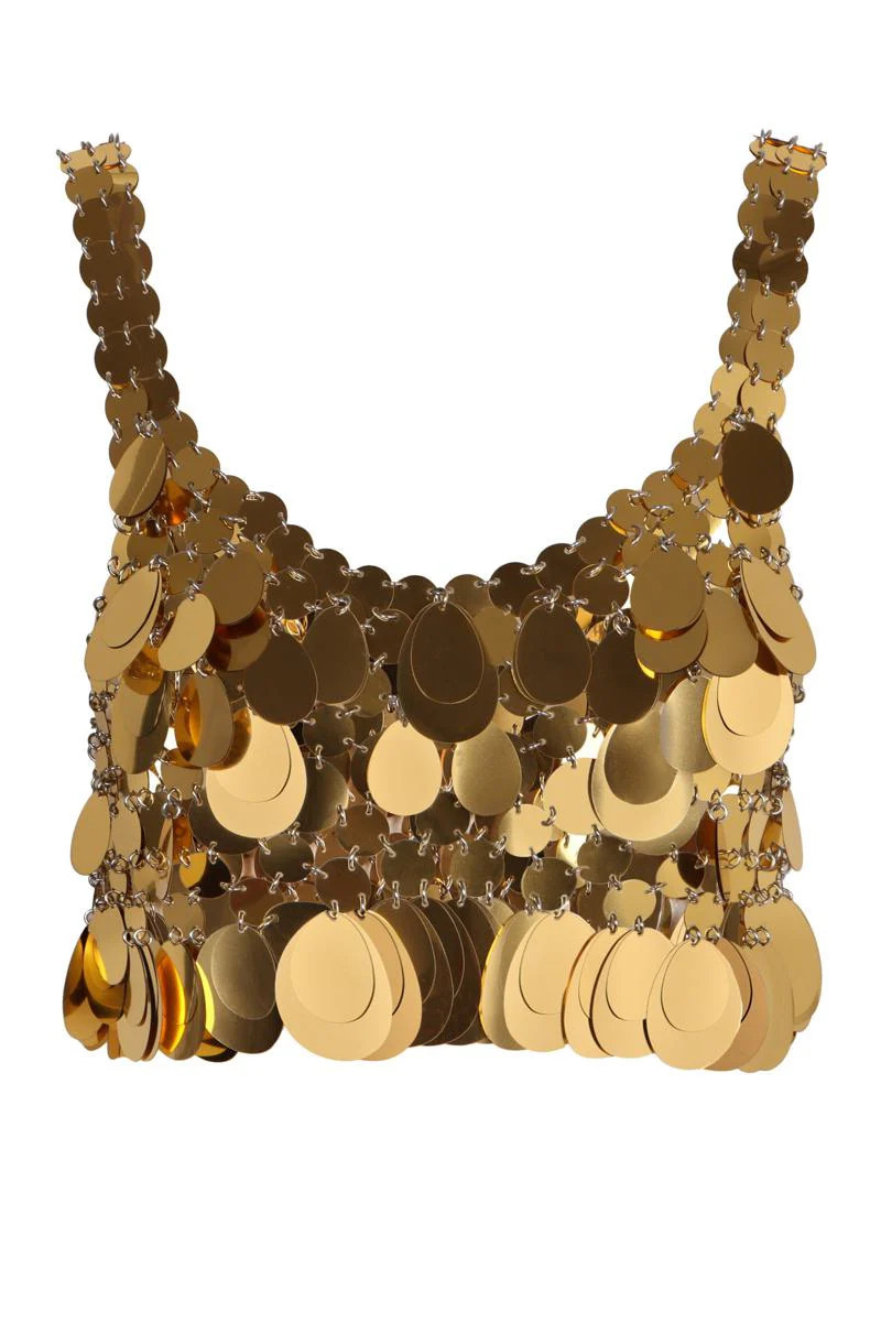 Rabanne RABANNE SPARKLE ASSEMBLY CROP TOP | Baltini