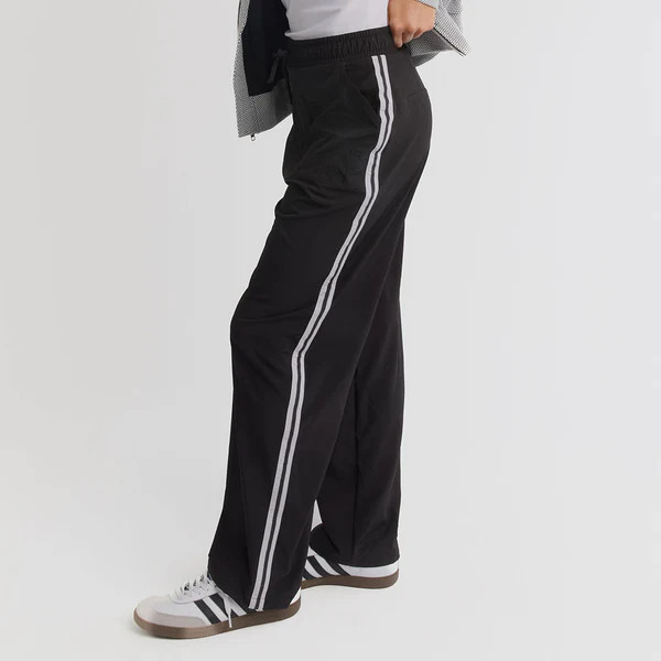 Trouser Track Pants, Black and White Stripe | Albion Fit