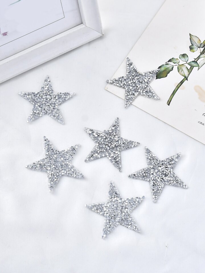 1pc Five-pointed Star Rhinestone Decorative Fabric Patch (iron-on) | SHEIN