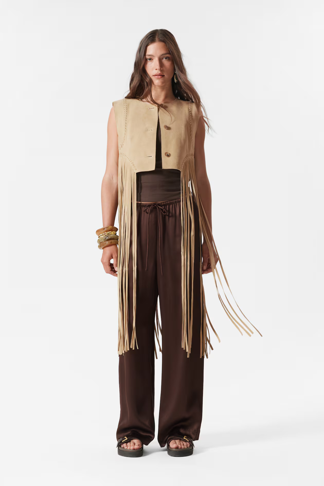 Drawstring Satin Trousers | H&M (UK, MY, IN, SG, PH, TW, HK)