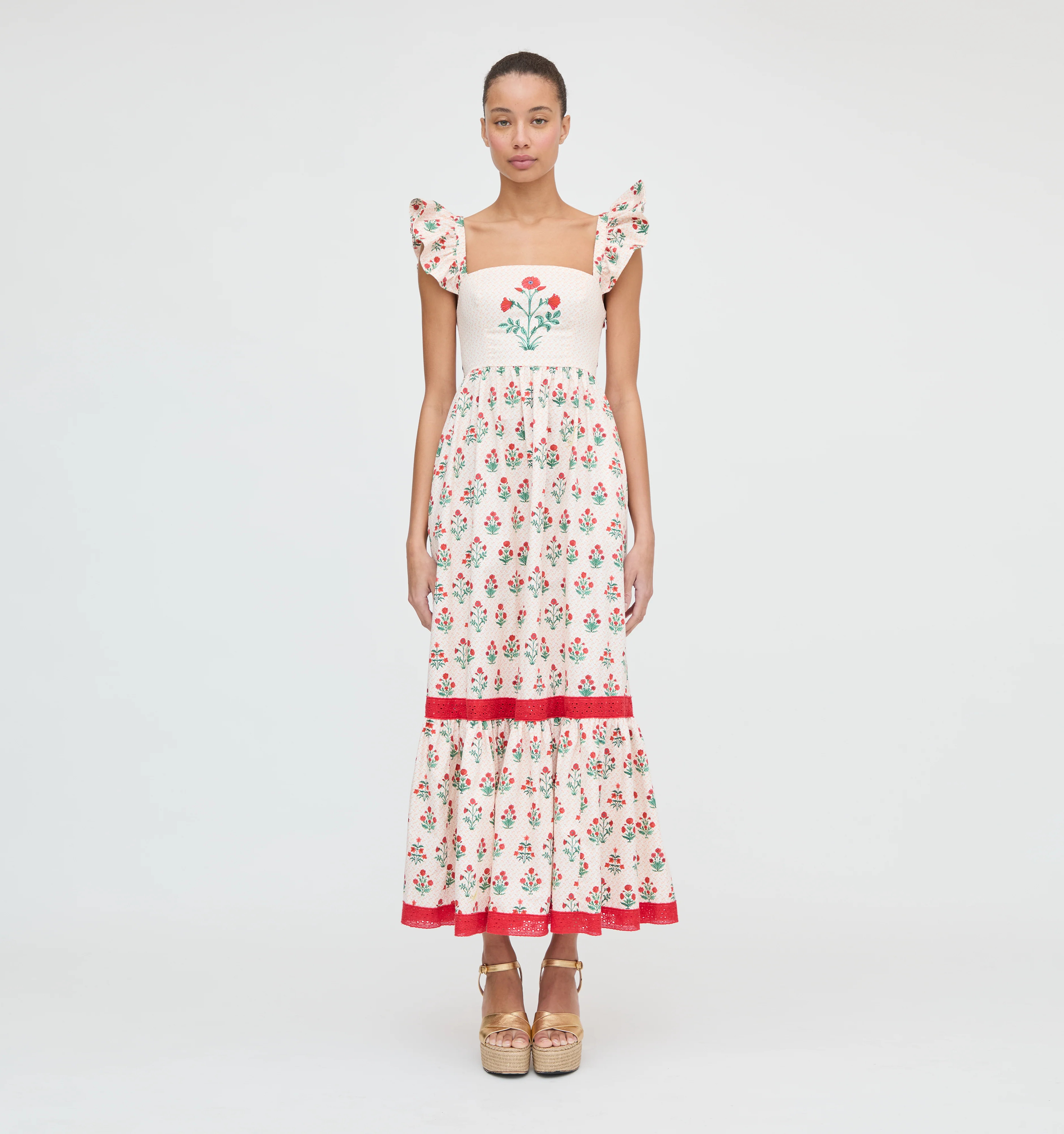 The Pippa Dress - Poppy Block Print | Hill House Home US