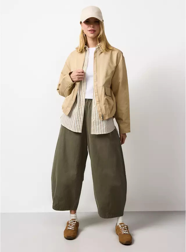 Neutral Bubble Hem Zip Up Jacket 12 | Tu Clothing