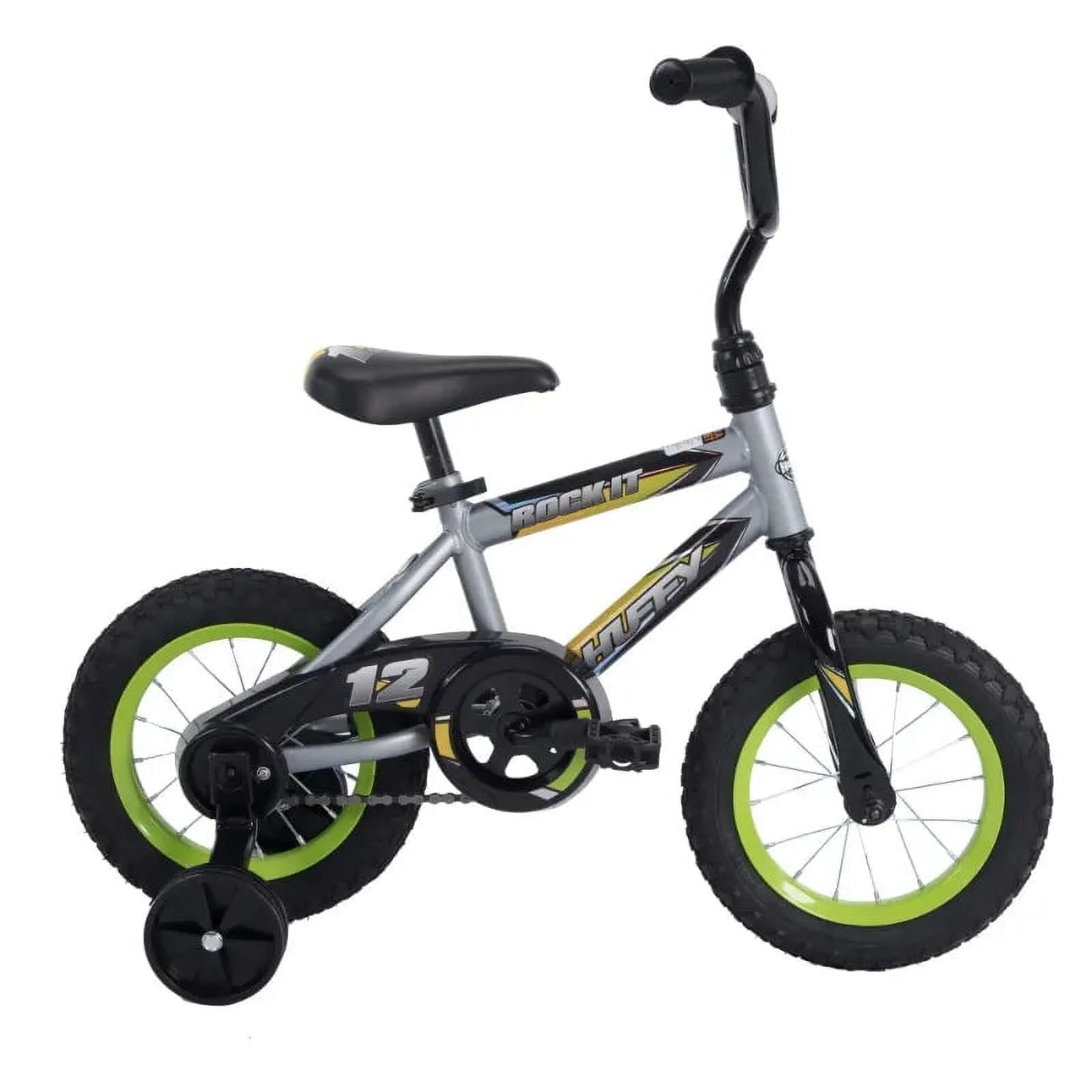 Huffy 12 in. Rock It Boy Kids Bike, Grey Matte and Lime  bicycle  road bike  carbon road bike  bi... | Walmart (US)