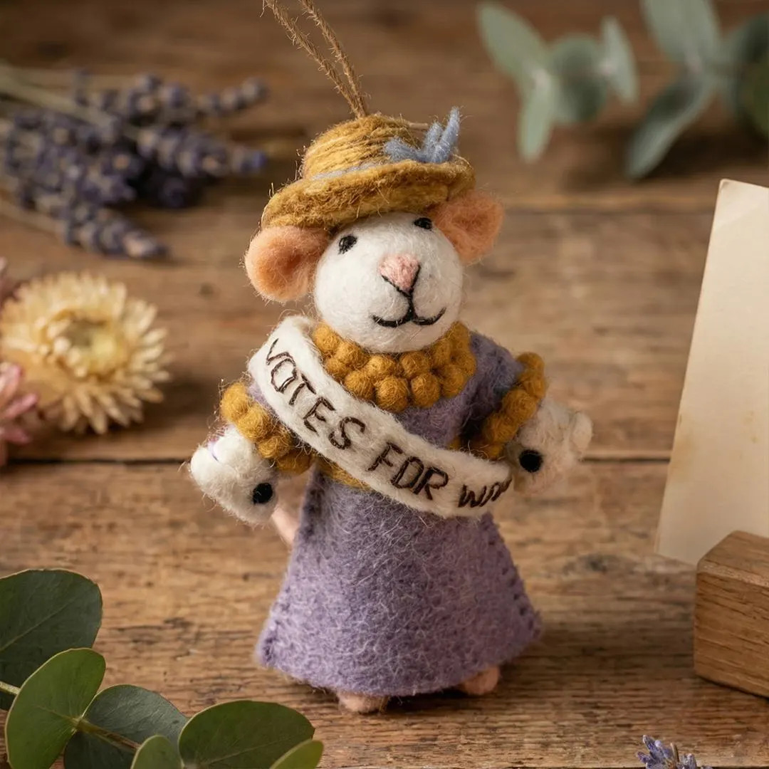 Emmeline the Mouse - Mouse - Suffragette - Hanging Decoration - Character - Needle Felt - Eco Fri... | Etsy (US)