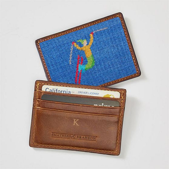 Smathers & Branson Needlepoint Card Case, Ski Tricks | Mark and Graham