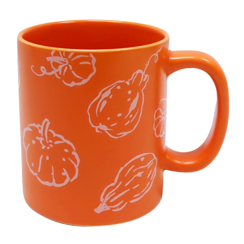 Pumpkin & Squash Printed Orange Ceramic Mug | At Home
