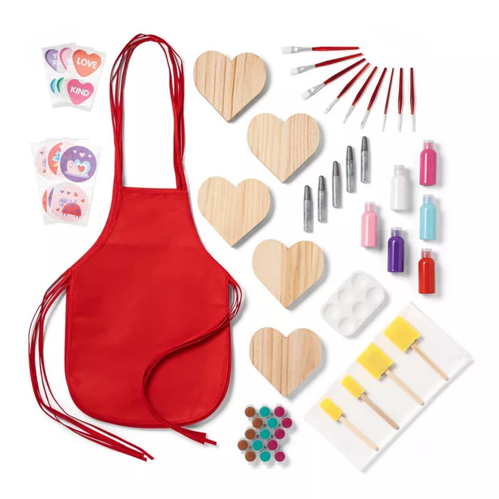 Valentine's Day Wood Heart Painting Kit - Mondo Llama™ | Target