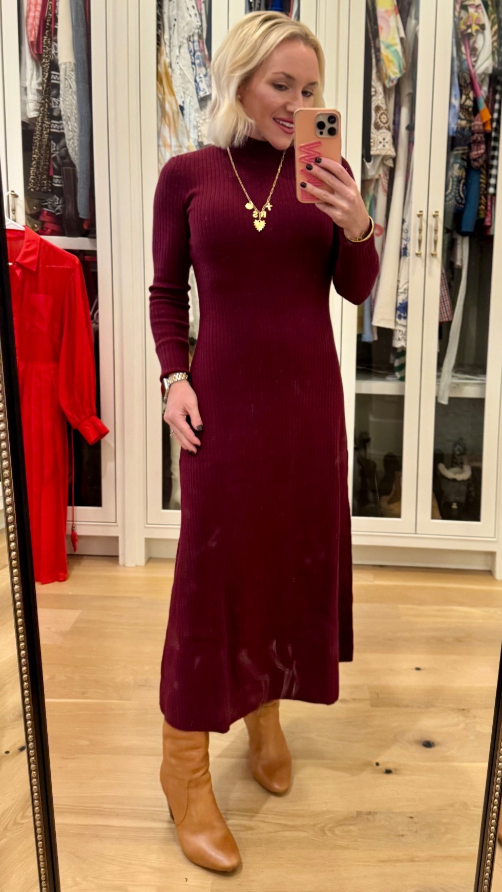 Tuckernuck sweater dress. Size XS.
Hart necklace. Charm necklace. Thanksgiving look. Friendsgiving. Burgundy dress. Petite style.
Fall look 

#LTKPetite #LTKHoliday #LTKSeasonal