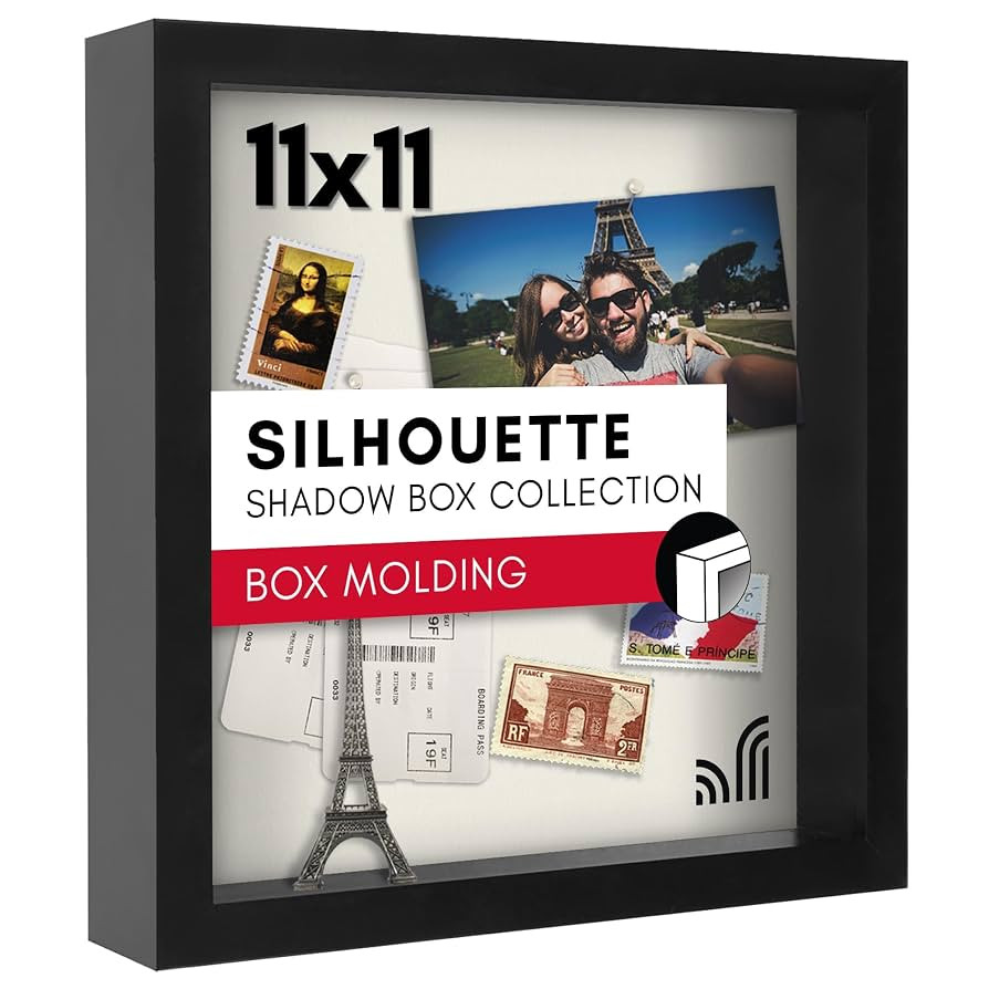 Americanflat 11x11 Shadow Box Frame with Shatter-Resistant Glass - Silhouette Collection - Large ... | Amazon (US)