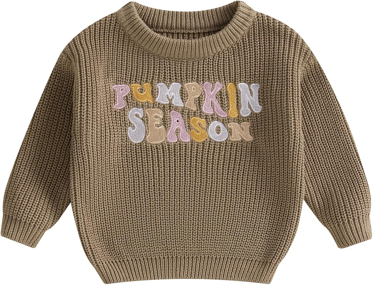 Toddler Knit Sweater Pullover Blouse Pumpkin Sweater Baby Girl Boy Winter Fall Clothes | Amazon (US)