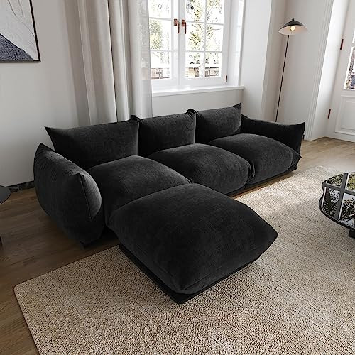 Sdorens Mid-Century Modern Modular Sectional Sofa L Shaped Couch, 3-Seat Sofa with Ottoman for Li... | Amazon (US)