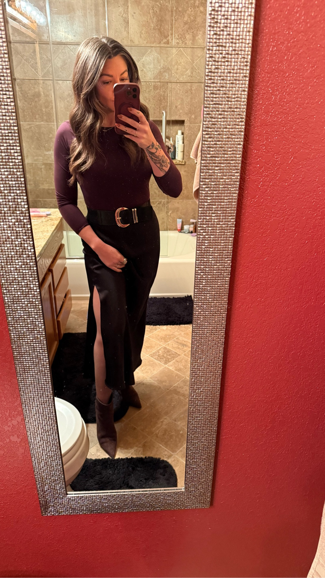 Loving this look for the holiday season.
This lululemon bodysuit is truly one of my best buys, it’s buttery soft, super flattering, and the built-in cups look totally seamless so you can skip the bra with its backless design.

I didn’t link my exact tights (they tore immediately), but I *did* link my go-to pair from Noosh—they’re incredible!


#LTKHoliday #LTKSeasonal #LTKootd