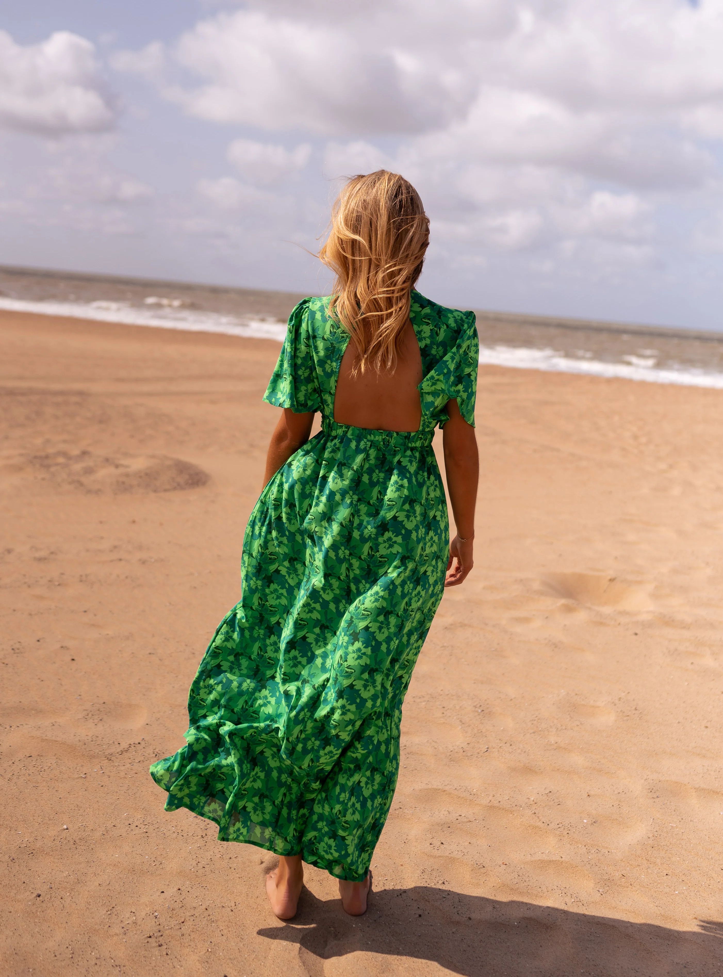Green Patterned Tiphaine Dress | Easy Clothes