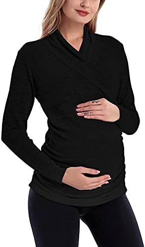 Women's Maternity Long Sleeve Shirt Top Pregnancy Fashionable Sweater | Amazon (US)
