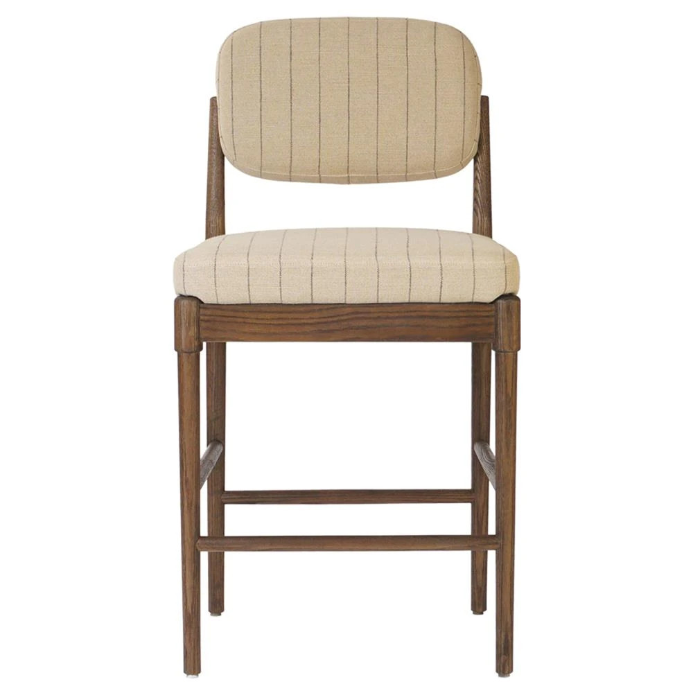 Maeve Rustic Lodge Beige Stripe Counter Stool | Kathy Kuo Home