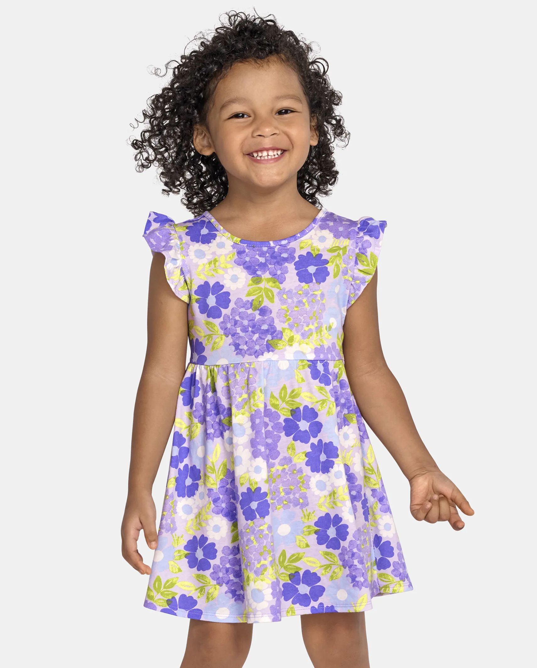 Baby And Toddler Girls Floral Flutter Dress - petal purple | The Children's Place