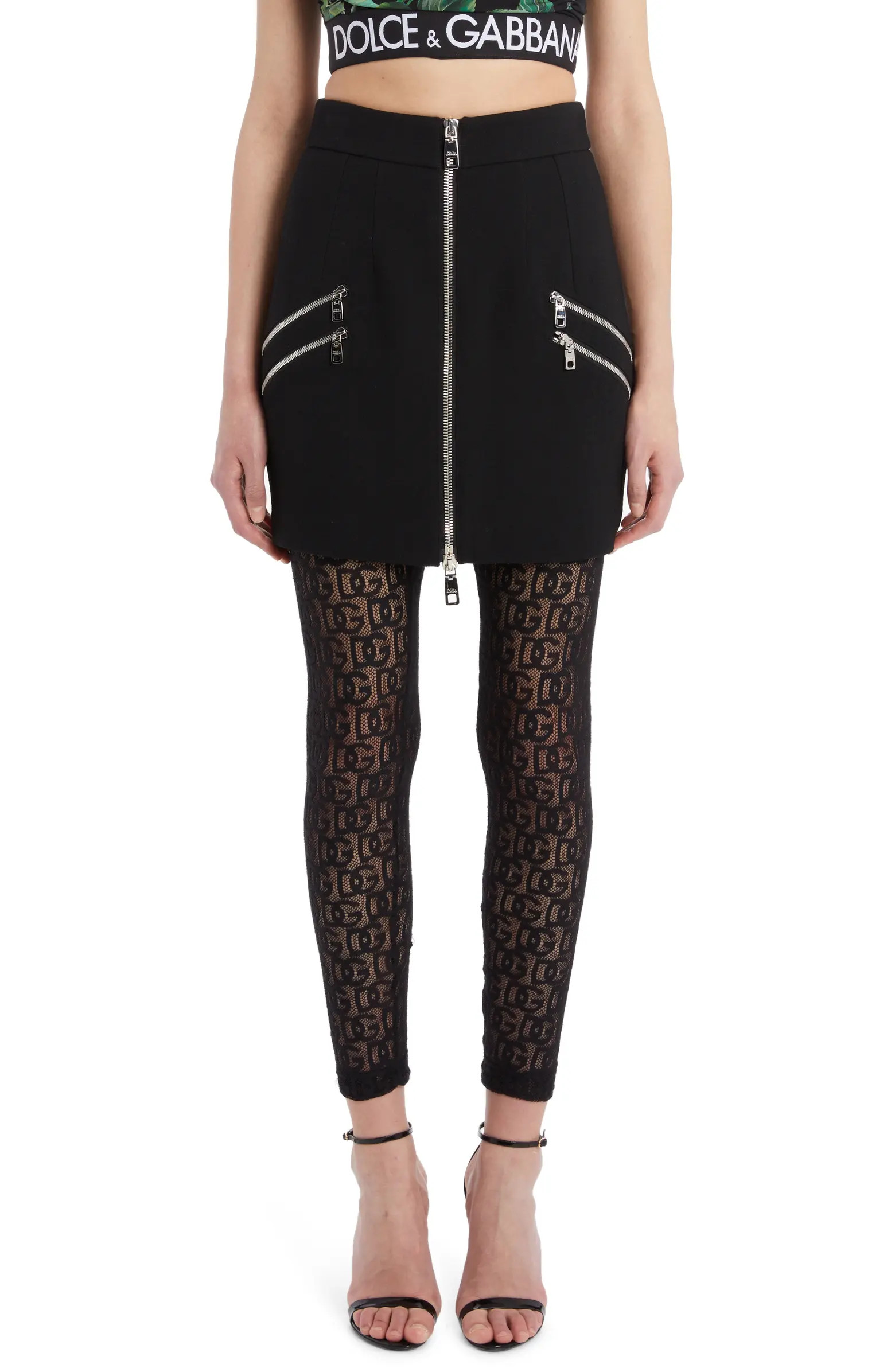 High Waist Zip Front Miniskirt | Nordstrom