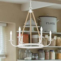 Minka Lavery Lanton 28" Sand White Natural Rope 6-Light Chandelier | Lamps Plus
