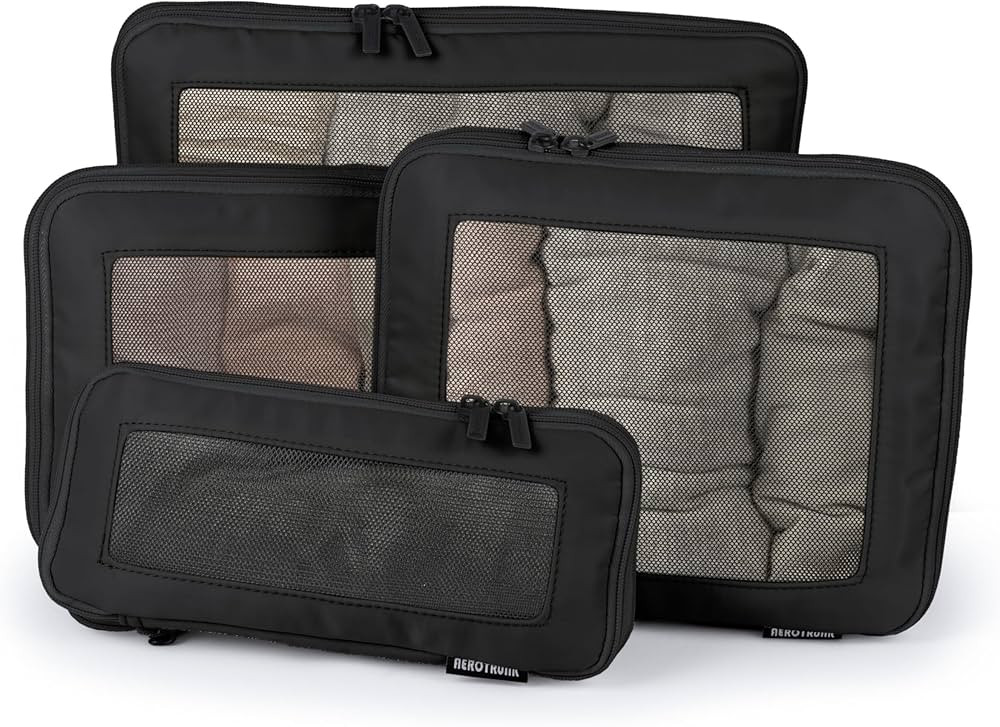 Compression Packing Cubes for Travel - Luggage Organizer Bags - Double Zipper Packing Cubes for S... | Amazon (US)