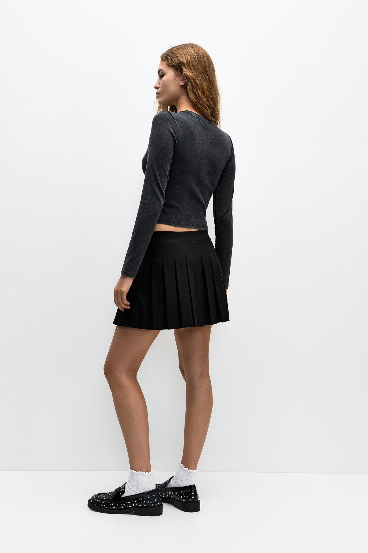 Mini skirt with box pleats | PULL and BEAR UK