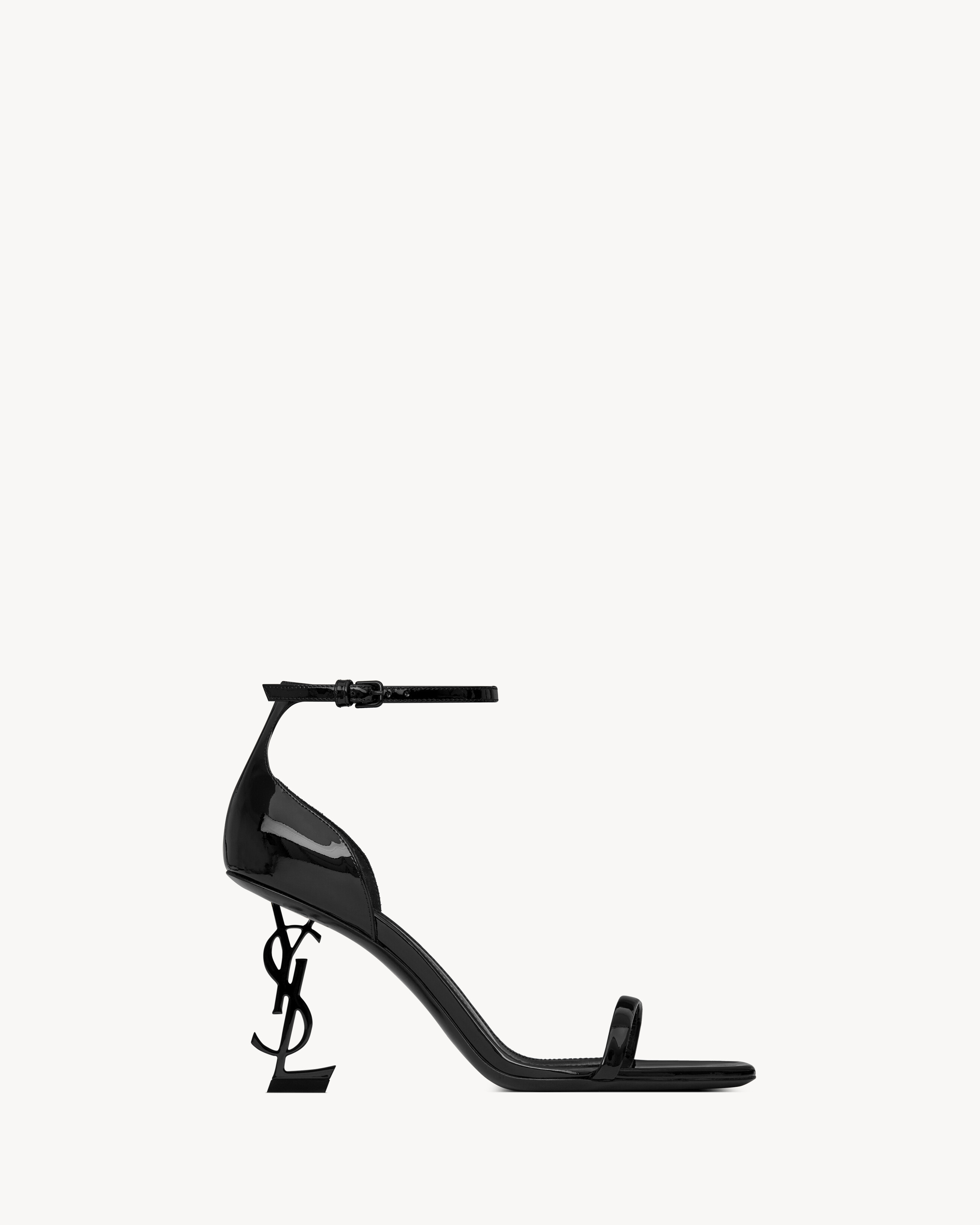 Opyum Sandals In Patent Leather Black 38.5 | Saint Laurent Inc. (Global)