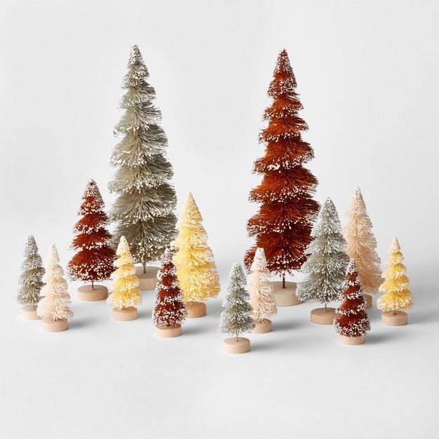 14pc Decorative Sisal Bottle Brush Tree Set Natural - Wondershop&#8482; | Target