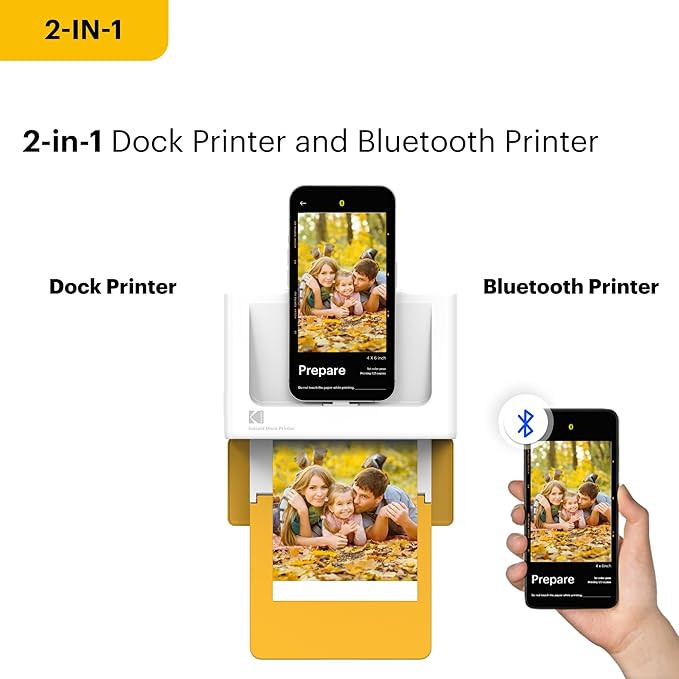 KODAK Dock Plus 4PASS Instant Photo Printer, 4x6” Portable Picture Printer, Bluetooth & Dock 2-... | Amazon (US)