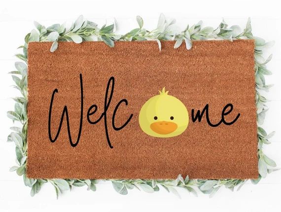 Welcome Chick Doormat  Easter Doormat  Spring Doormat  | Etsy | Etsy (US)