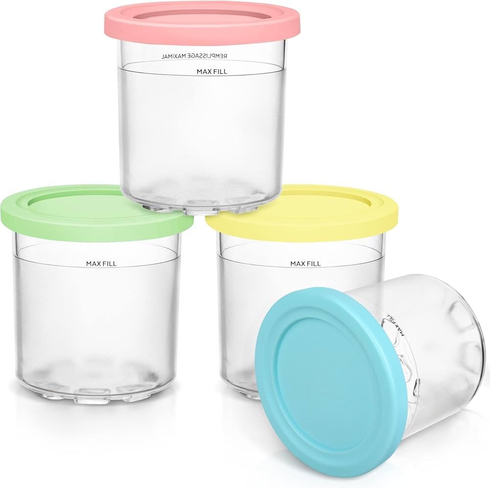 FIRJOY 16 oz. Containers | Extra Replacement Pints and Lids - Compatible with Ninja Creami NC301 ... | Amazon (US)