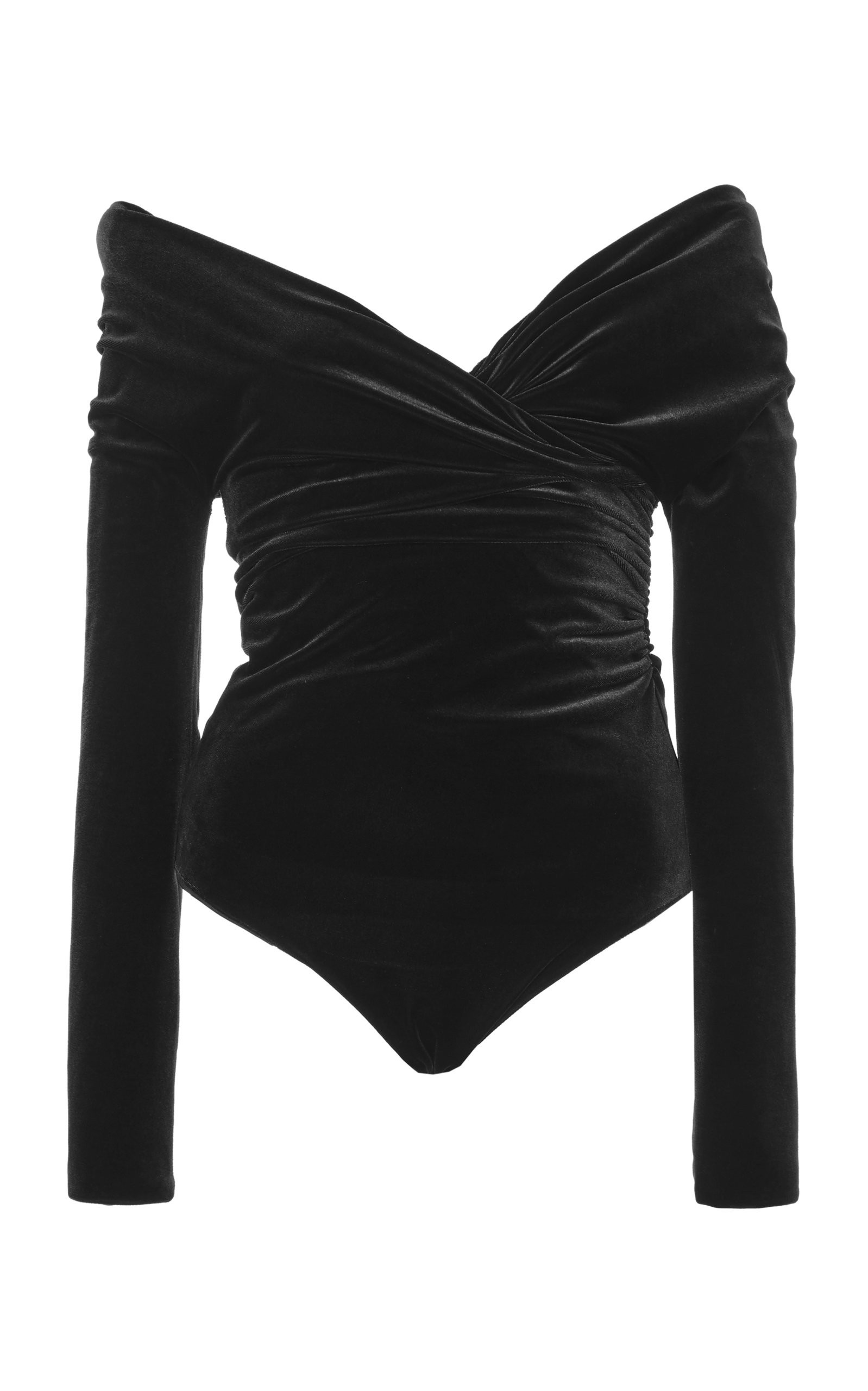 Alexandre Vauthier Off-Shoulder Velvet Bodysuit | Moda Operandi Global