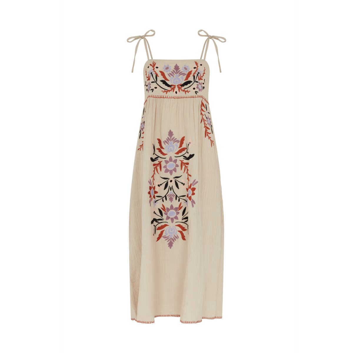 Furla Embroidered Midi Dress - White | Wolf & Badger