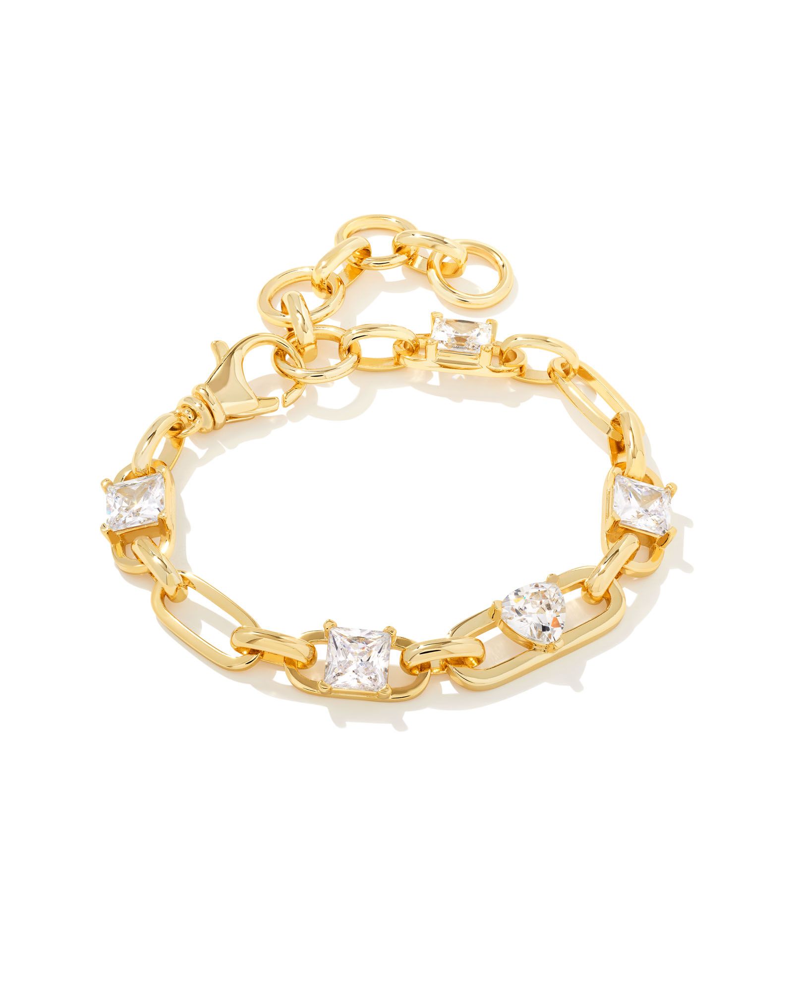 Blair Gold Jewel Chain Bracelet in White Crystal | Kendra Scott | Kendra Scott